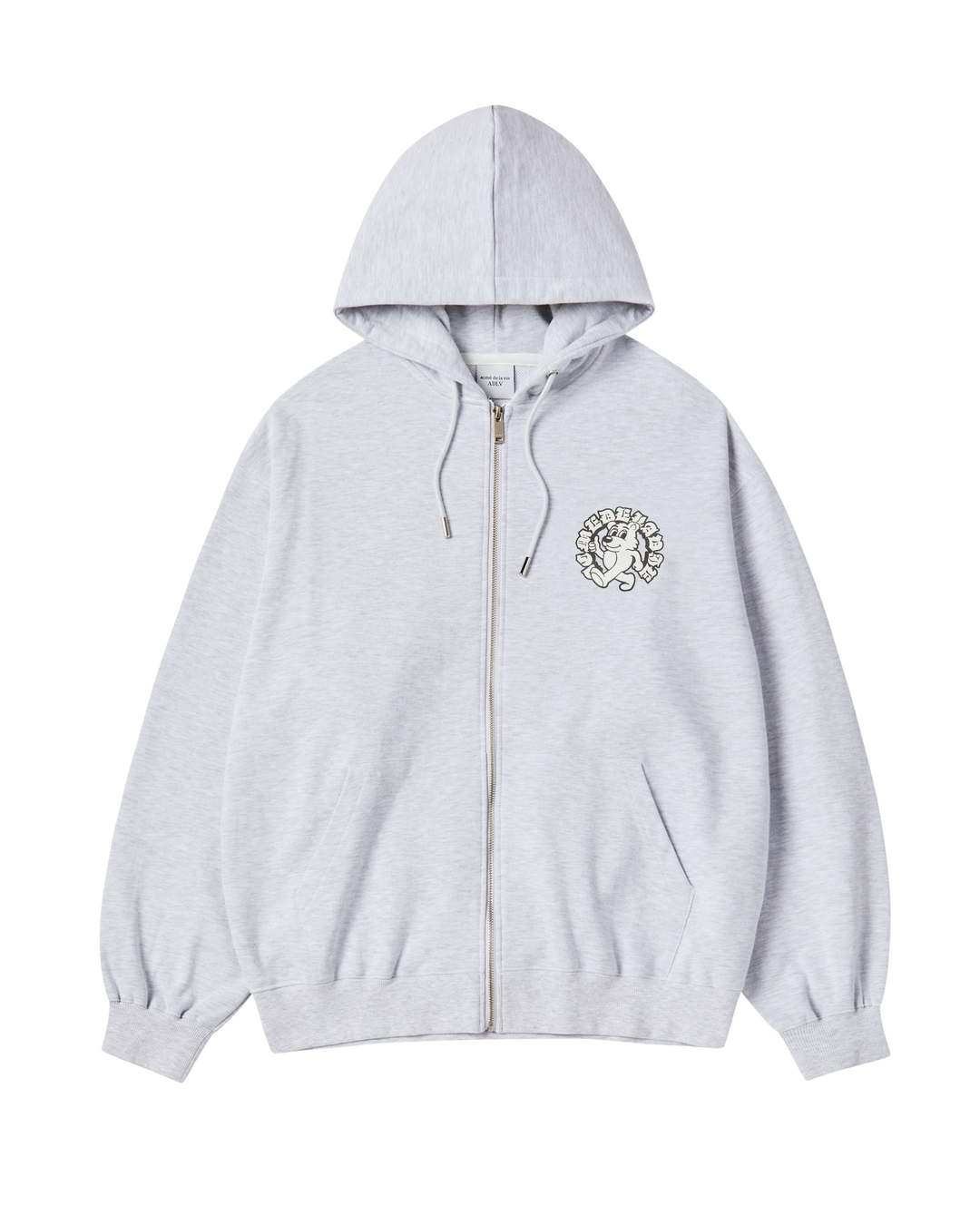 WALKING AC BEAR NAPPING HOODIE ZIP UP MELANGE