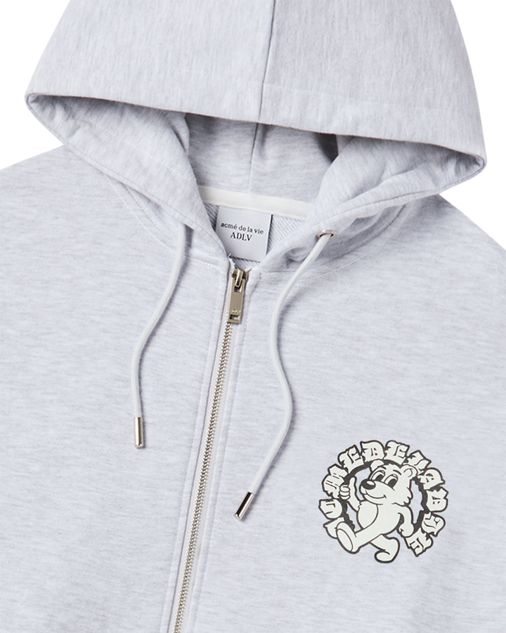 WALKING AC BEAR NAPPING HOODIE ZIP UP MELANGE