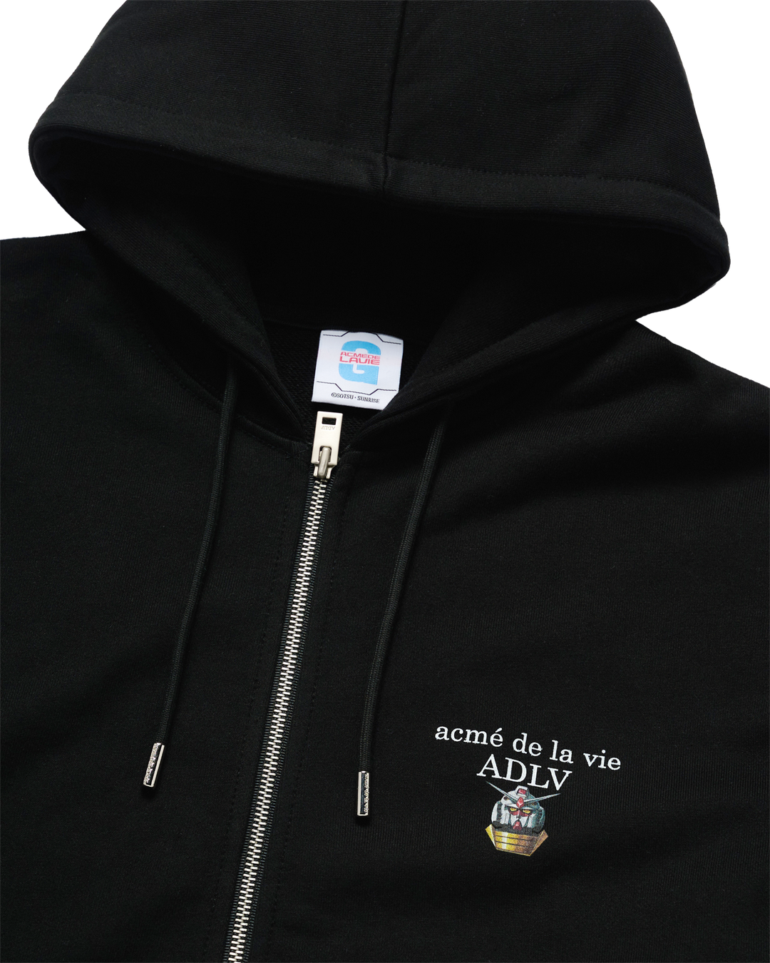 MOBILE SUIT GUNDAM BASIC LOGO HOODIE ZIP UP BLACK