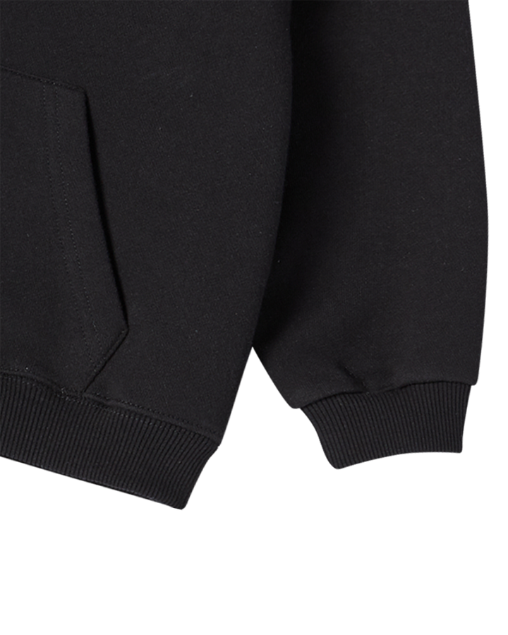 KIDS BORDER LINE BASIC LOGO HOODIE ZIP UP BLACK