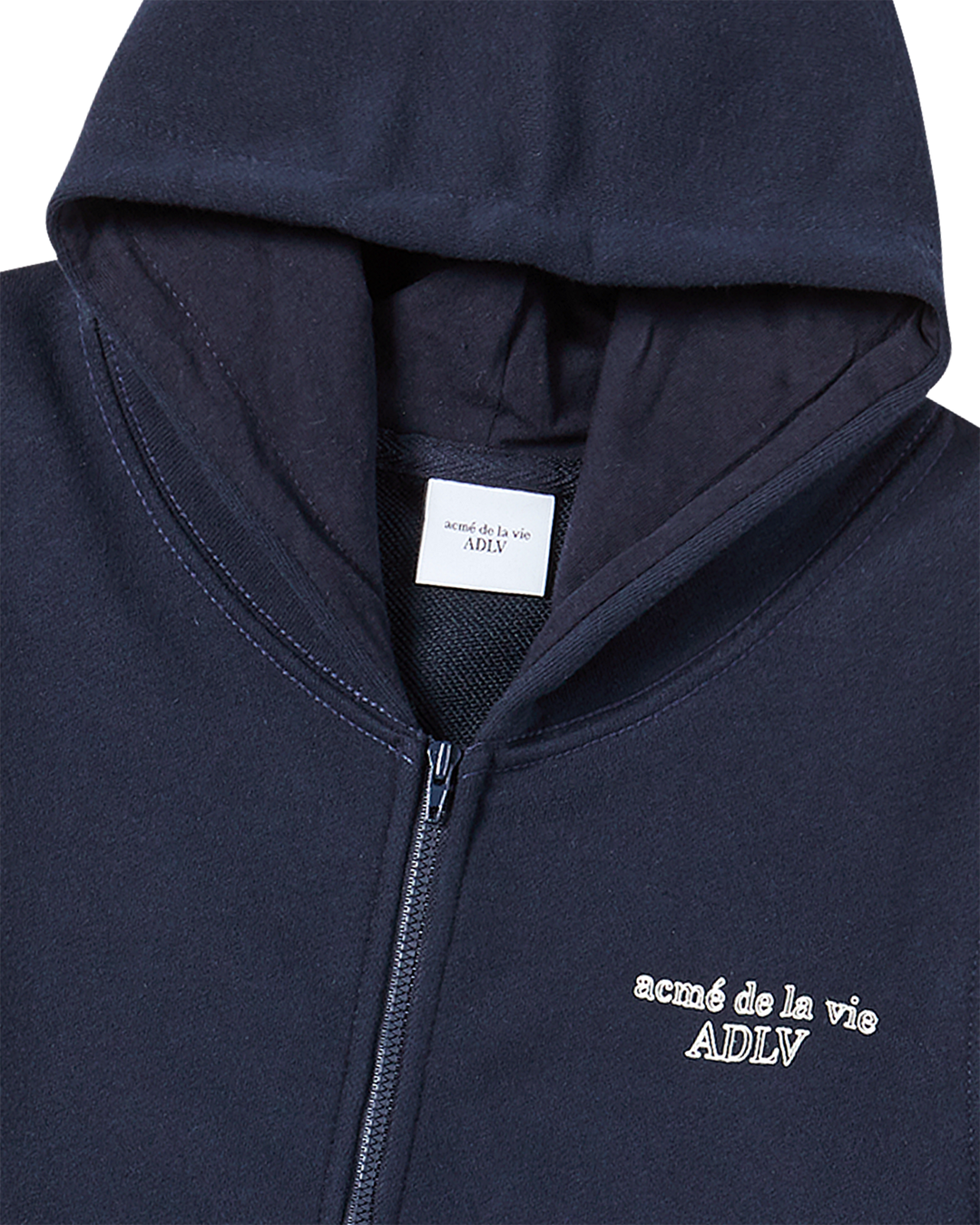 KIDS BORDER LINE BASIC LOGO HOODIE ZIP UP DARK NAVY