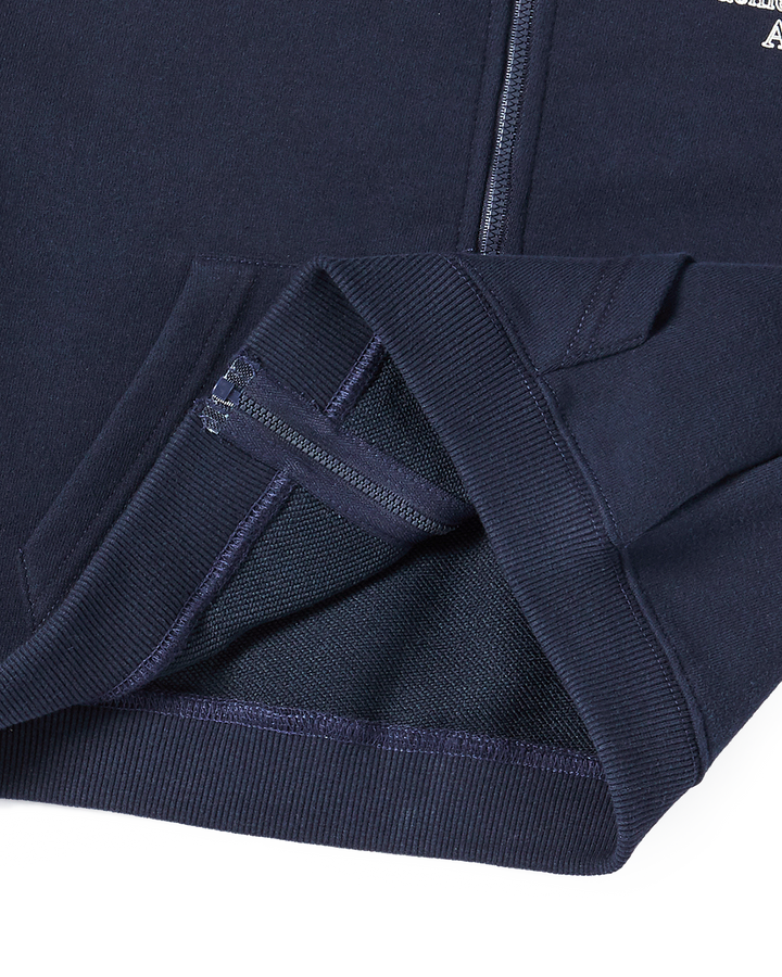 KIDS BORDER LINE BASIC LOGO HOODIE ZIP UP DARK NAVY