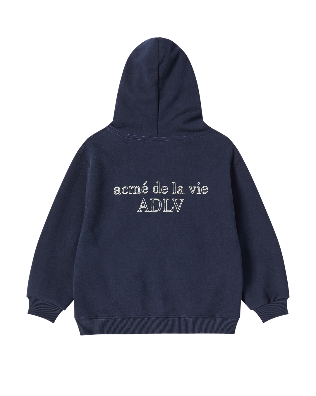 KIDS BORDER LINE BASIC LOGO HOODIE ZIP UP DARK NAVY