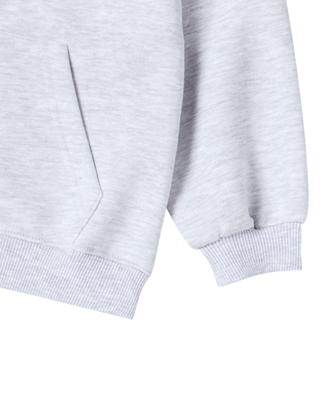 KIDS BORDER LINE BASIC LOGO HOODIE ZIP UP MELANGE