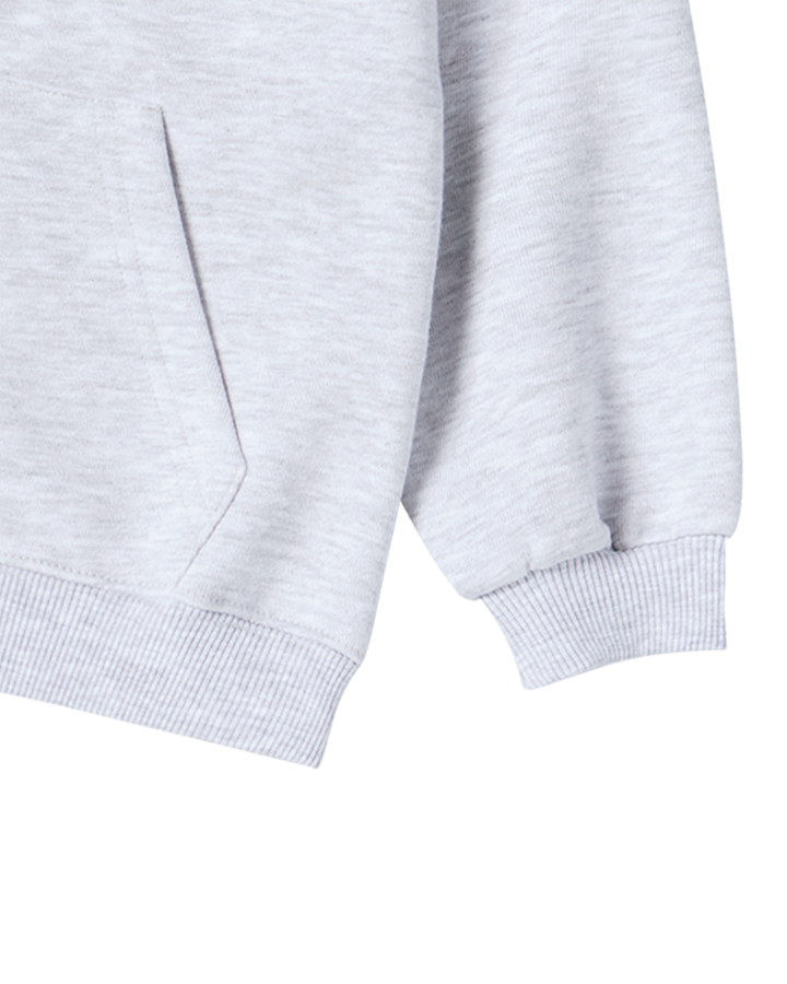 KIDS BORDER LINE BASIC LOGO HOODIE ZIP UP MELANGE