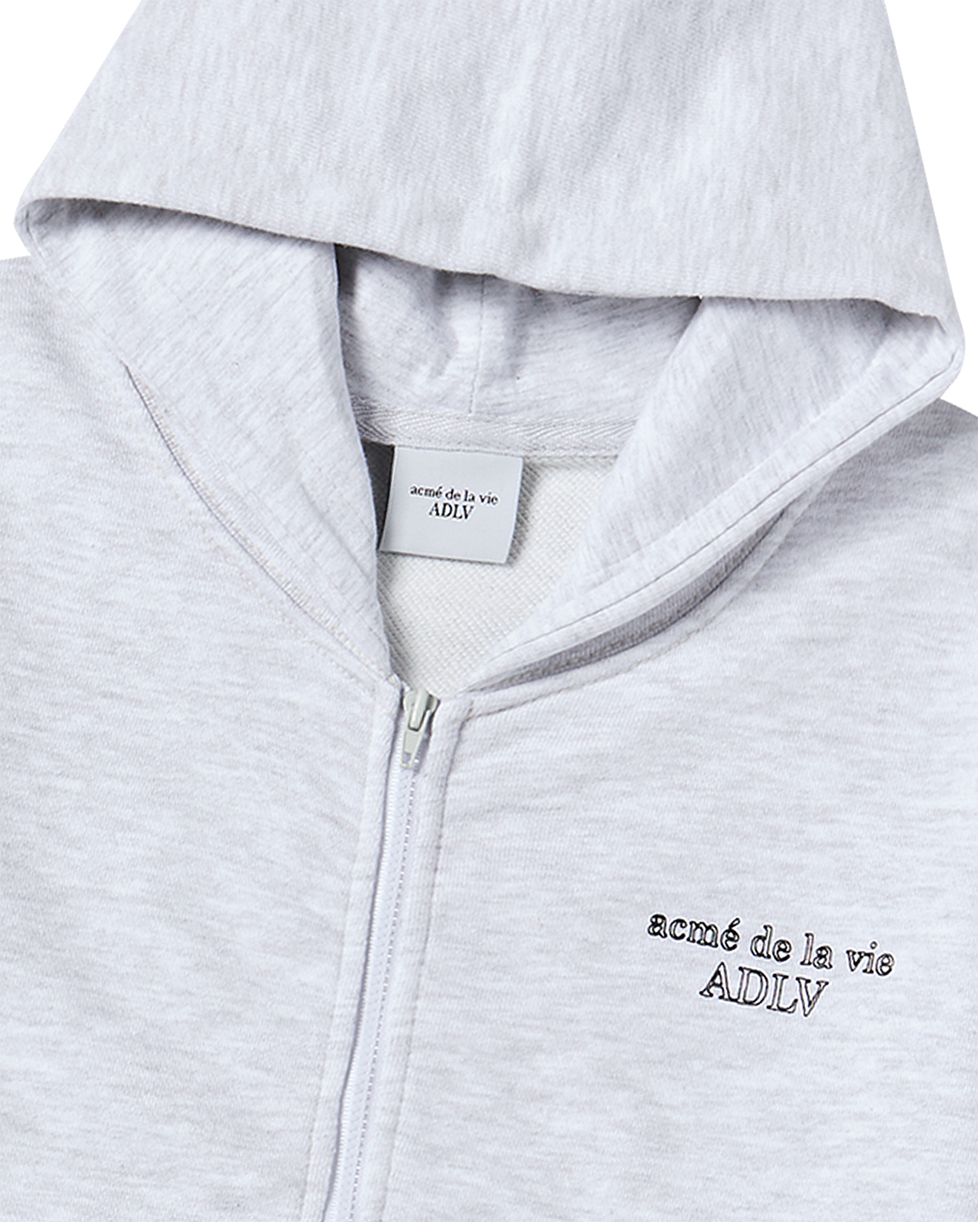 KIDS BORDER LINE BASIC LOGO HOODIE ZIP UP MELANGE