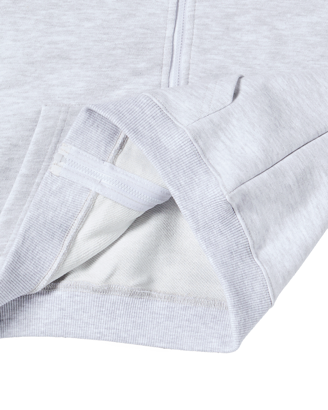 KIDS BORDER LINE BASIC LOGO HOODIE ZIP UP MELANGE
