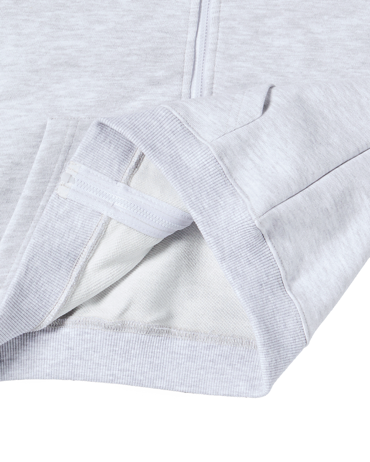 KIDS BORDER LINE BASIC LOGO HOODIE ZIP UP MELANGE