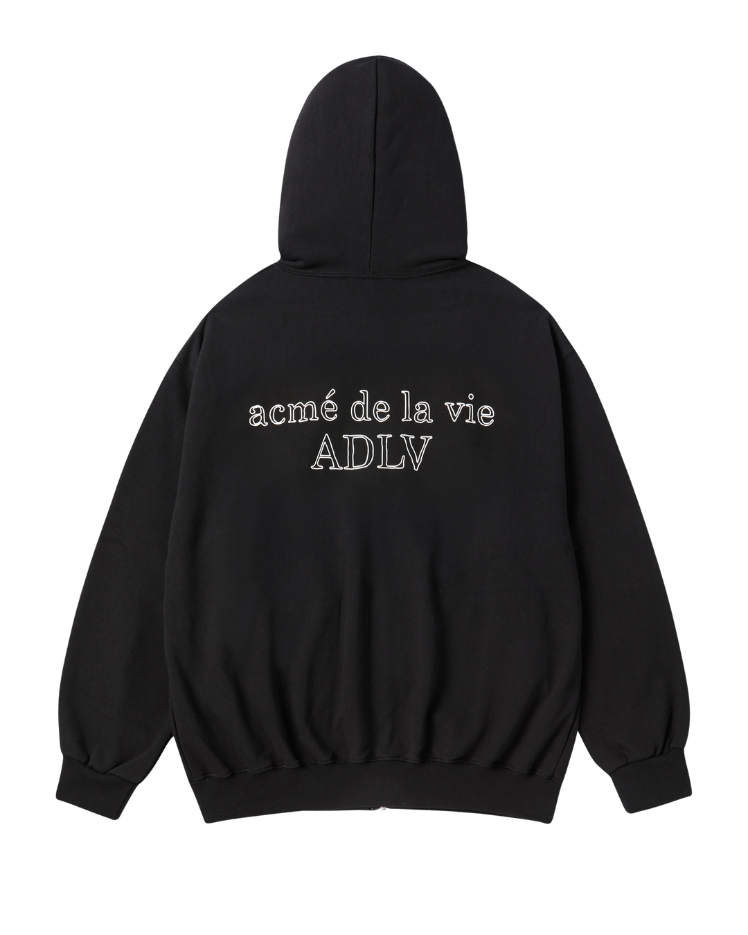 BORDER LINE BASIC LOGO HOODIE ZIP UP BLACK
