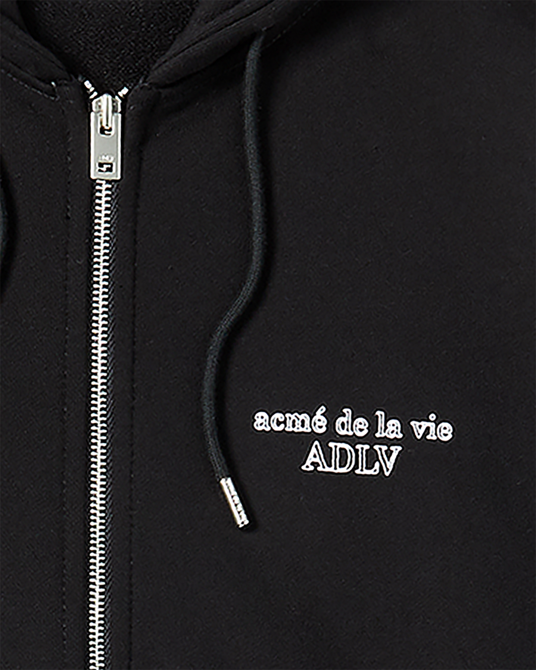 BORDER LINE BASIC LOGO HOODIE ZIP UP BLACK