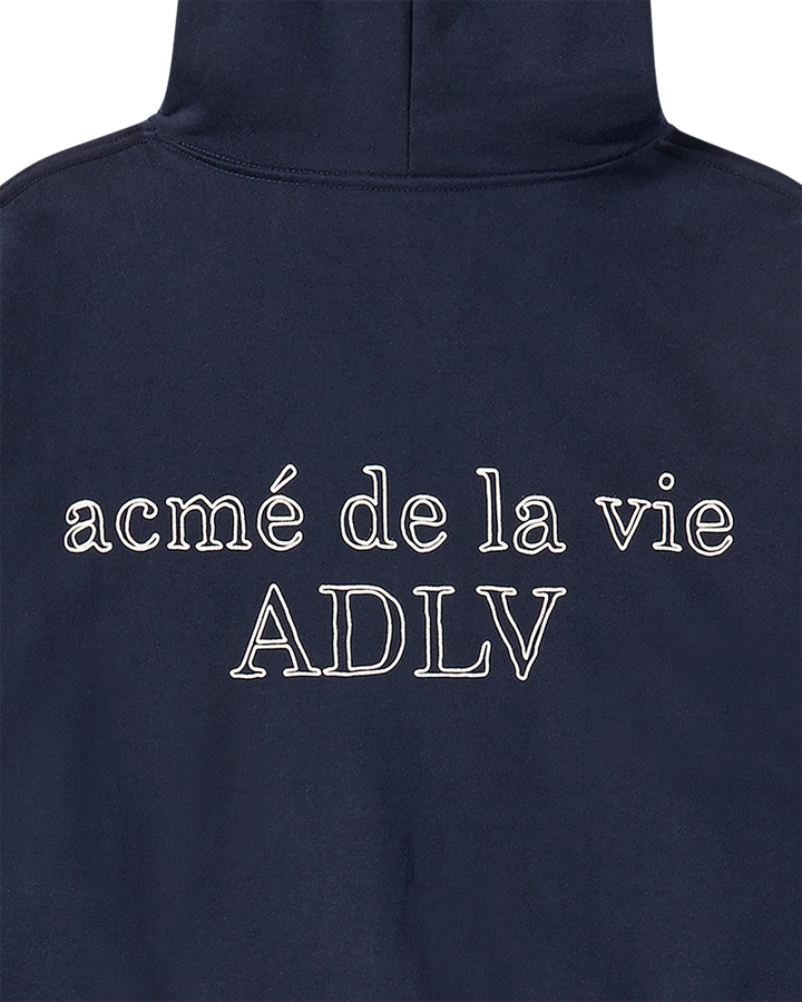 BORDER LINE BASIC LOGO HOODIE ZIP UP DARK NAVY