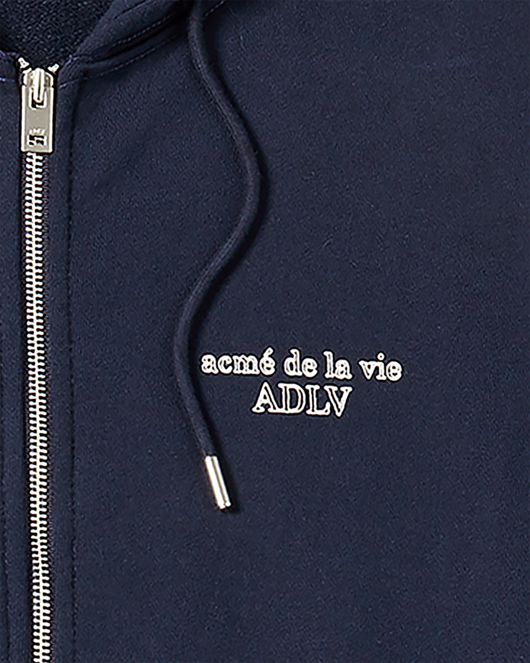 BORDER LINE BASIC LOGO HOODIE ZIP UP DARK NAVY