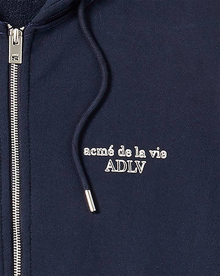 BORDER LINE BASIC LOGO HOODIE ZIP UP DARK NAVY
