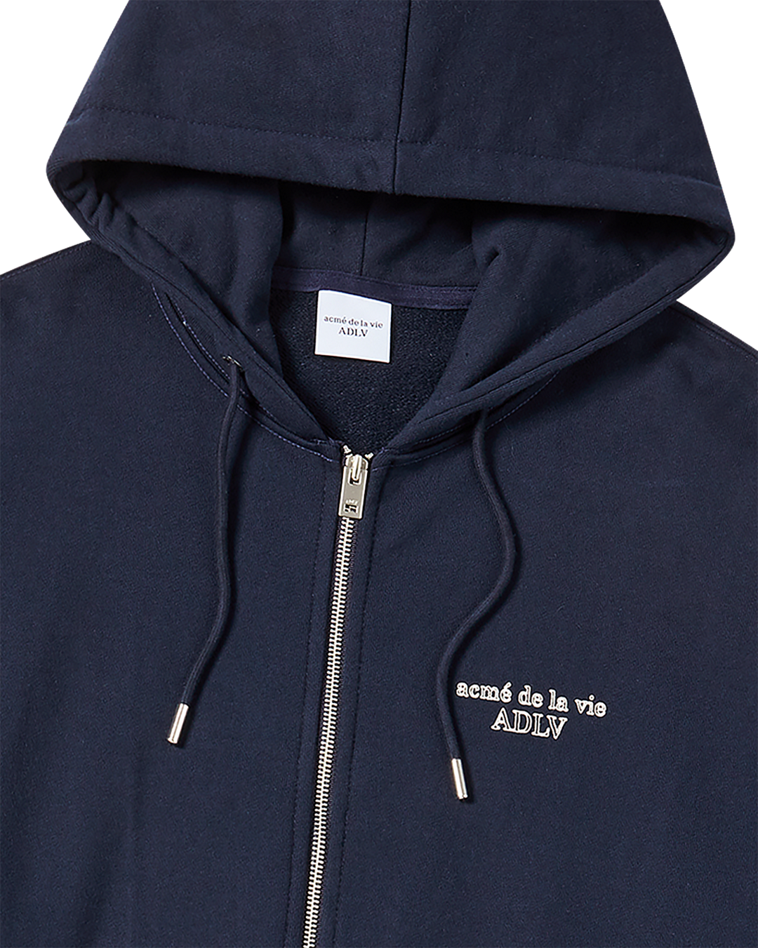 BORDER LINE BASIC LOGO HOODIE ZIP UP DARK NAVY