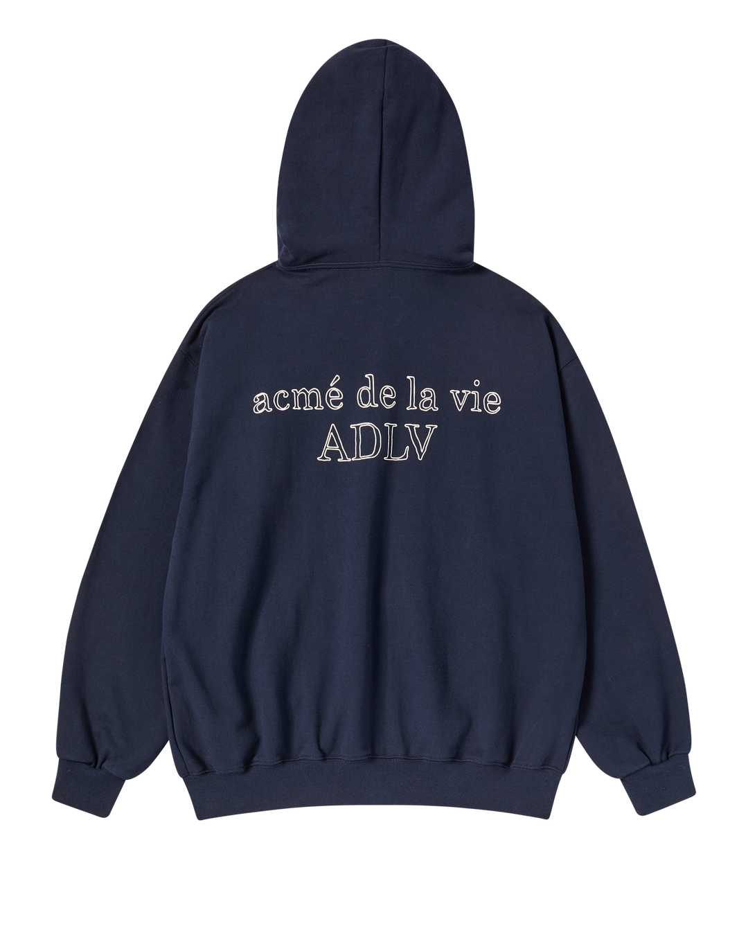 BORDER LINE BASIC LOGO HOODIE ZIP UP DARK NAVY