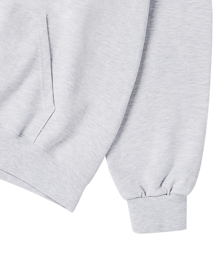 BORDER LINE BASIC LOGO HOODIE ZIP UP MELANGE