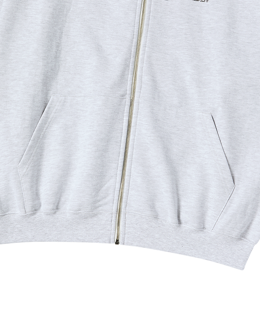 BORDER LINE BASIC LOGO HOODIE ZIP UP MELANGE