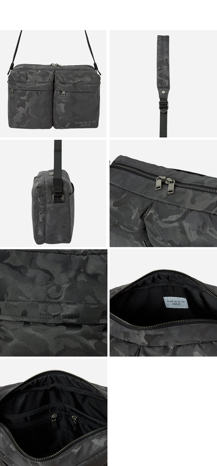 CAMOUFLAGE SQUARE CROSS BAG KHAKI