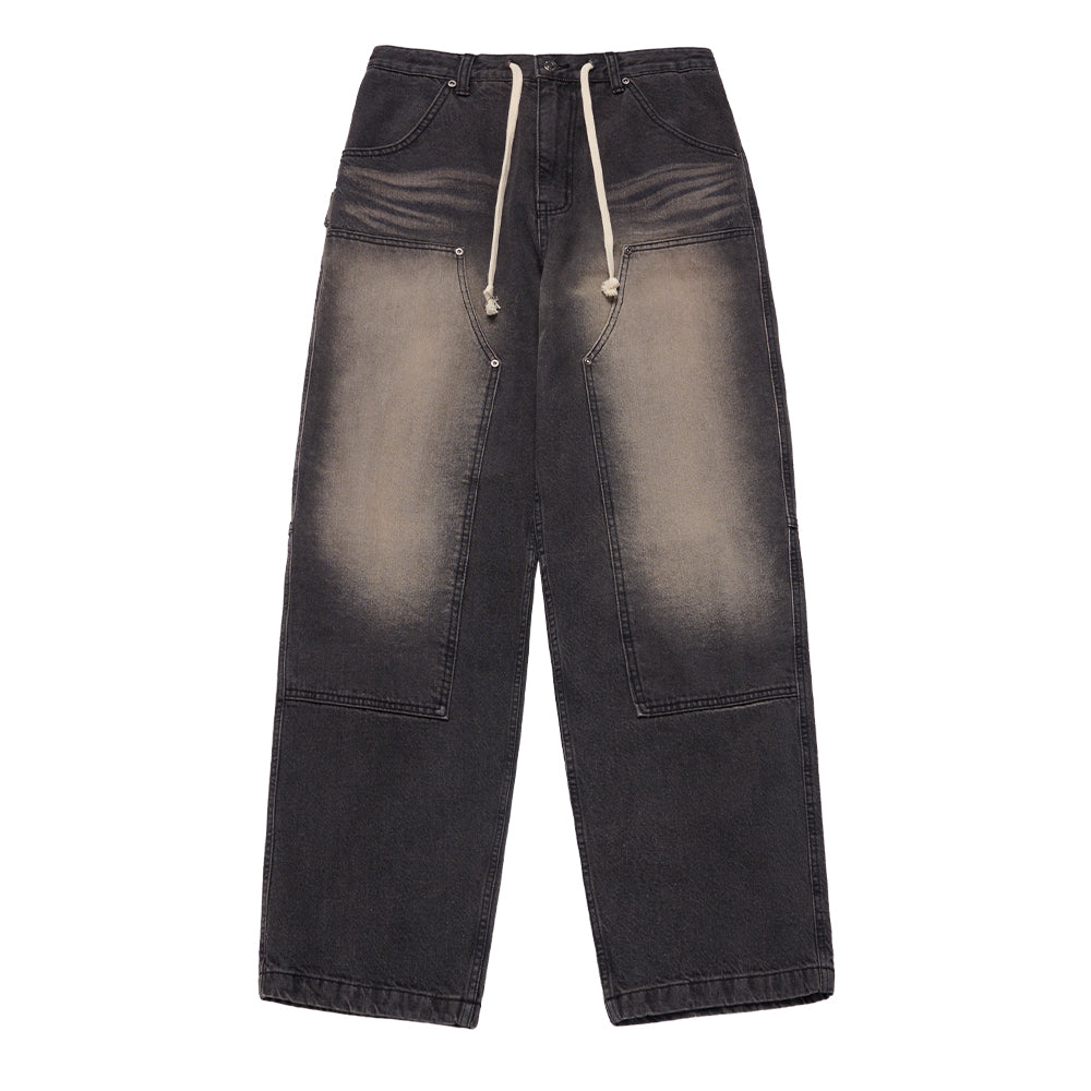 Caepenter String ADLV | WAIST STRING CARPENTER DENIM PANTS BLACK | ADLV Malaysia