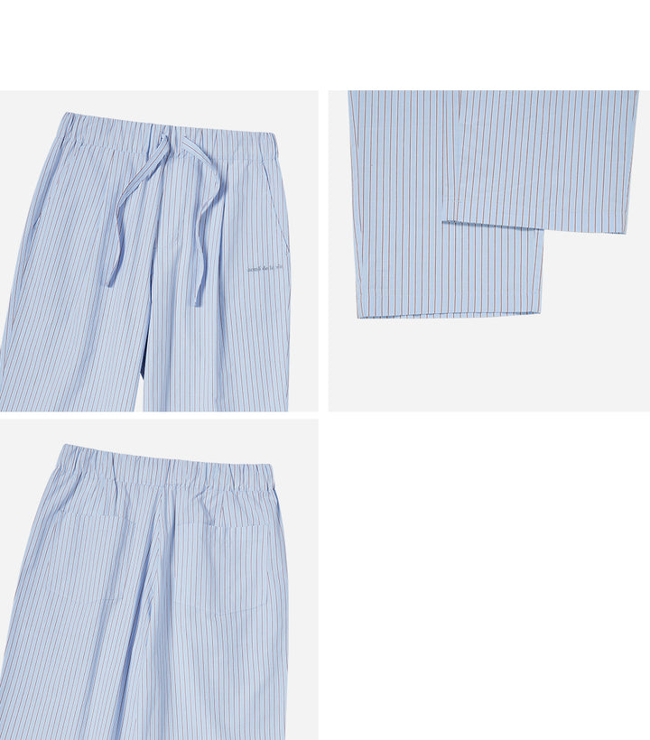 STRIPE SET-UP LOOSE FIT PANTS BLUE