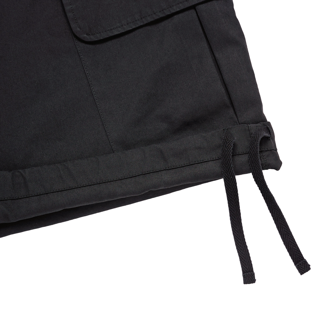 HEM LINE STRING CARGO SHORT PANTS BLACK
