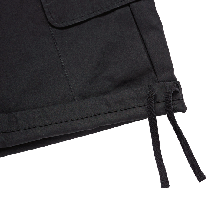 HEM LINE STRING CARGO SHORT PANTS BLACK