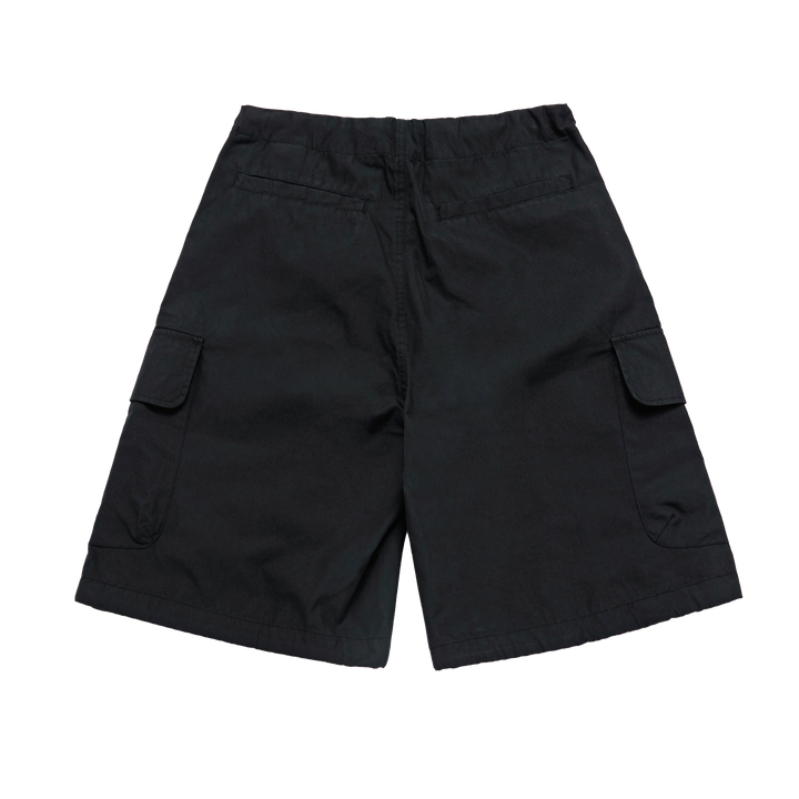 HEM LINE STRING CARGO SHORT PANTS BLACK