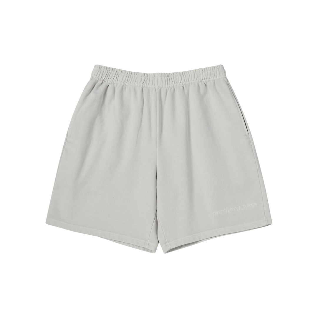 SIMPLE LOGO PIGMENT SHORT PANTS LIGHT GRAY