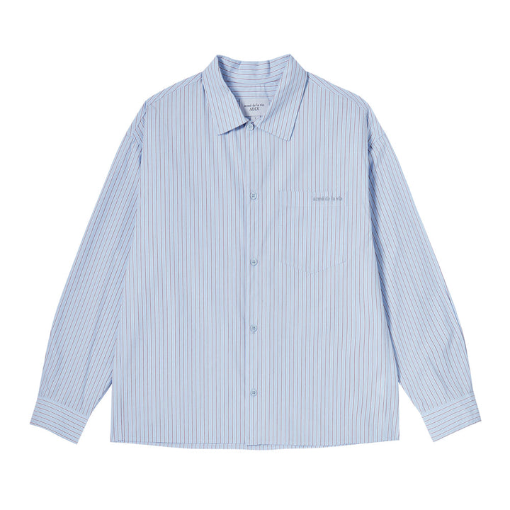 STRIPE SET-UP LOOSE FIT SHIRTS BLUE