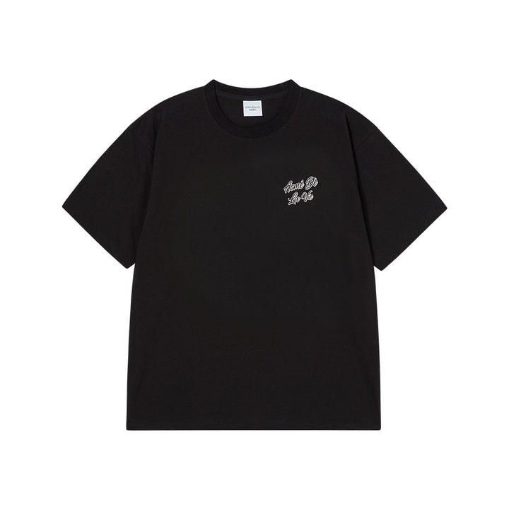 OUTLINE SCRIPT LOGO SHORT SLEEVE T-SHIRT BLACK