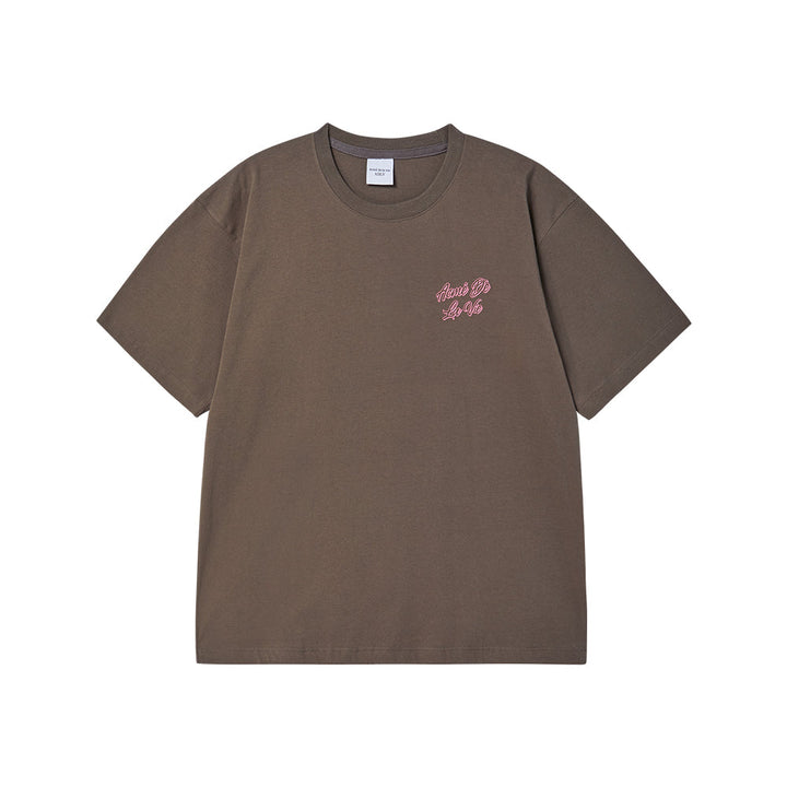 OUTLINE SCRIPT LOGO SHORT SLEEVE T-SHIRT COCOA