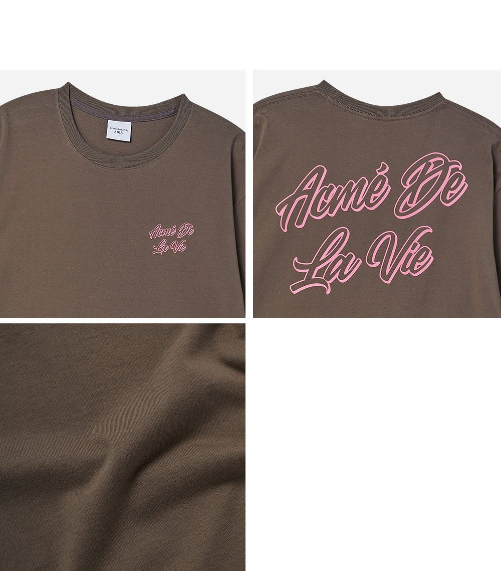 OUTLINE SCRIPT LOGO SHORT SLEEVE T-SHIRT COCOA