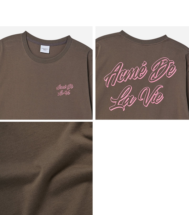 OUTLINE SCRIPT LOGO SHORT SLEEVE T-SHIRT COCOA
