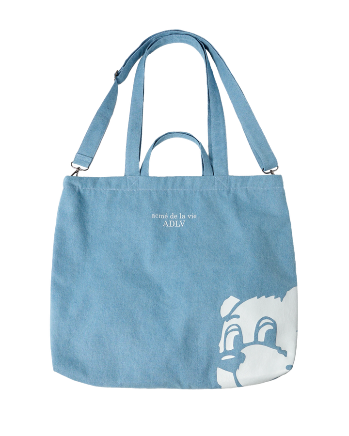 AC BEAR PRINTED LARGE ECO BAG BLUE