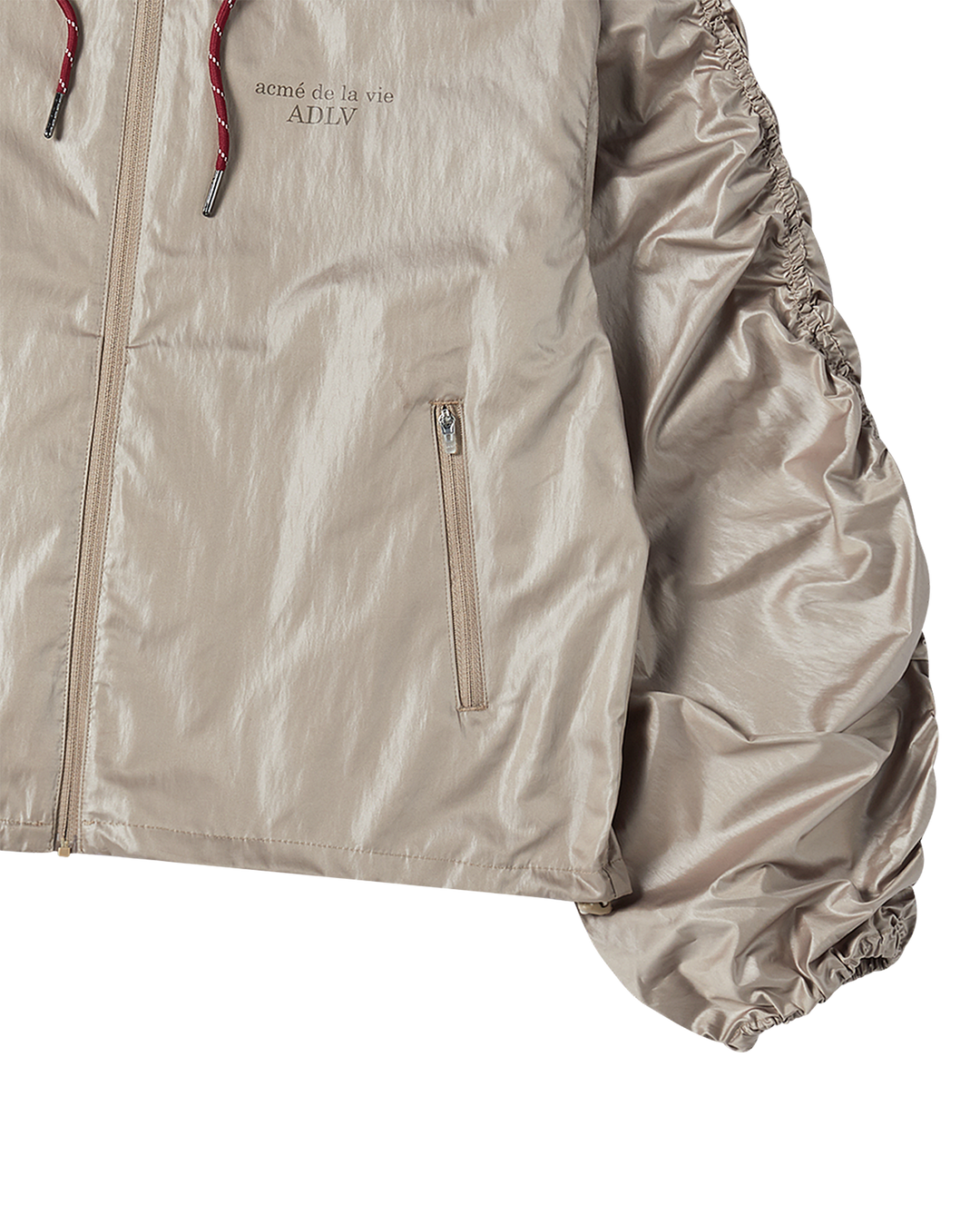 WOMAN SHIRRING WINDBREAKER JACKET BEIGE