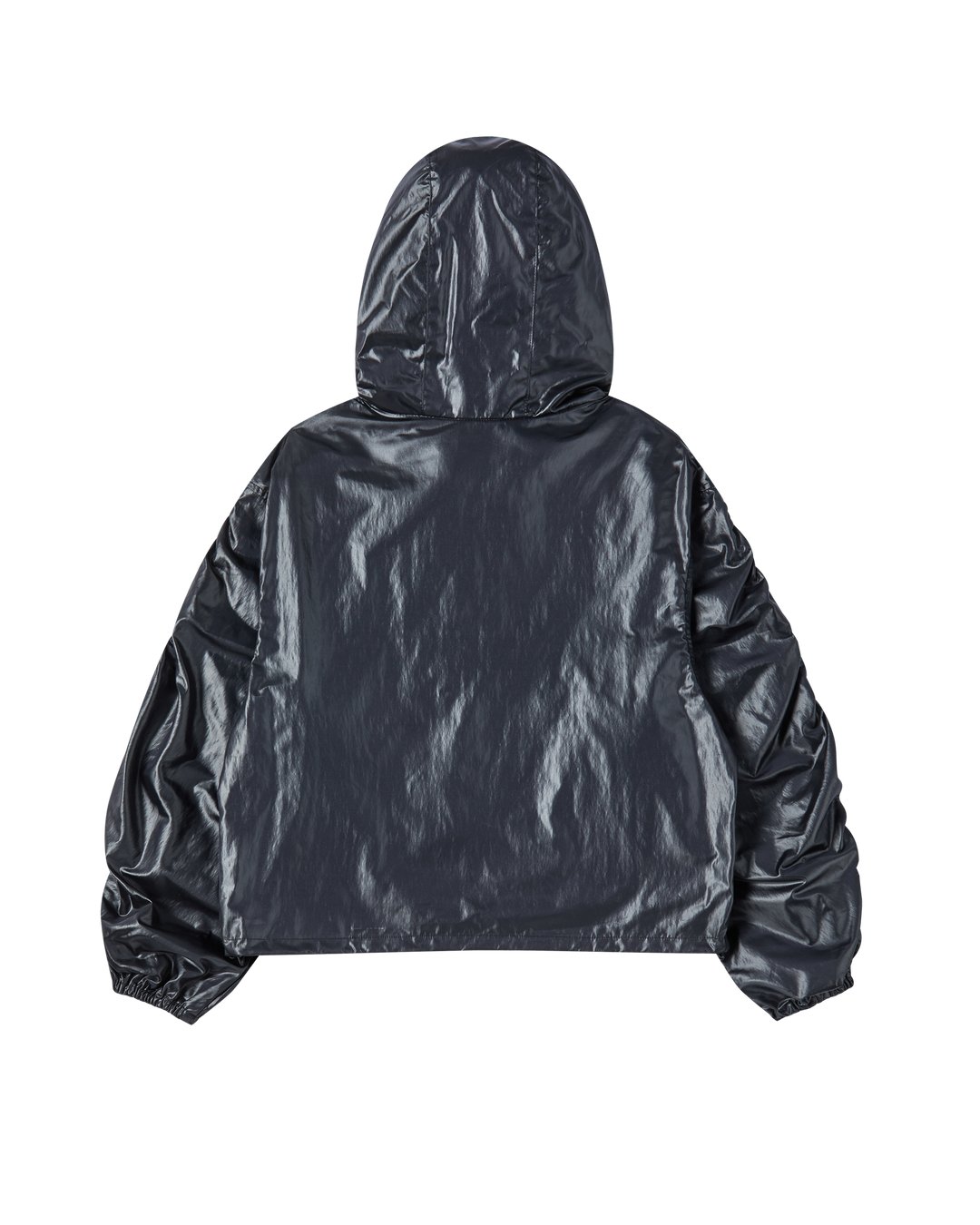 WOMAN SHIRRING WINDBREAKER JACKET BLACK