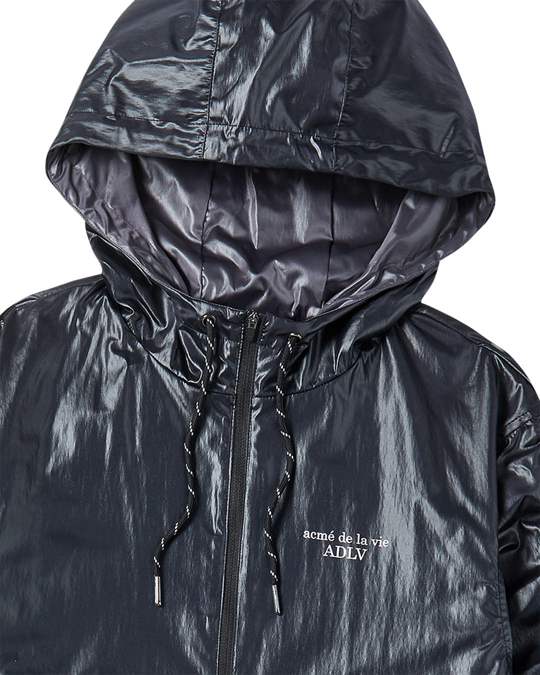 WOMAN SHIRRING WINDBREAKER JACKET BLACK