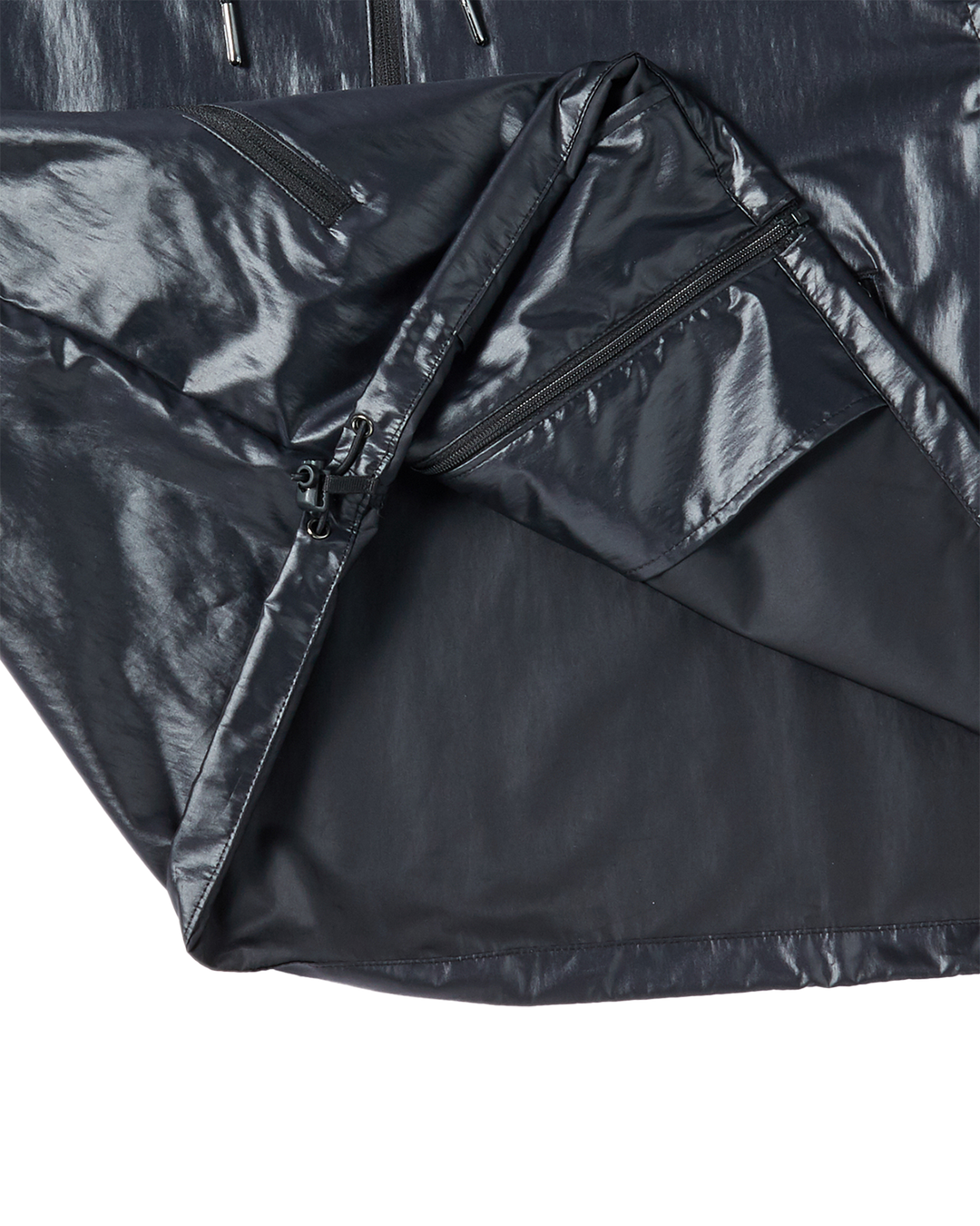 WOMAN SHIRRING WINDBREAKER JACKET BLACK