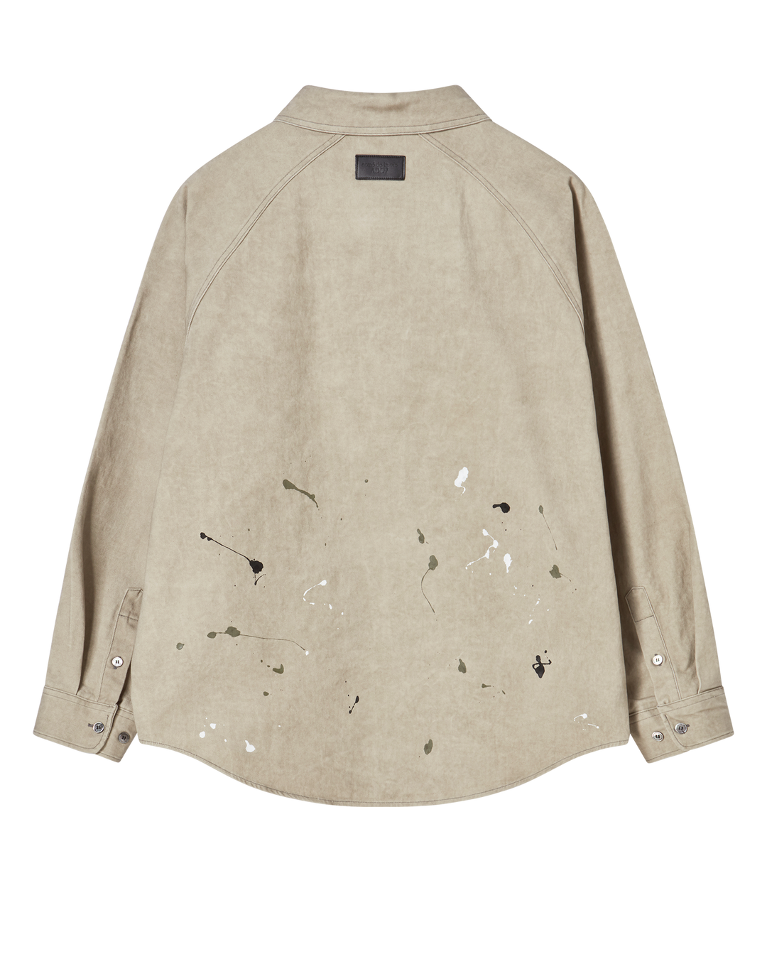 PAINT EFFECT OVERSIZE SHIRT BEIGE