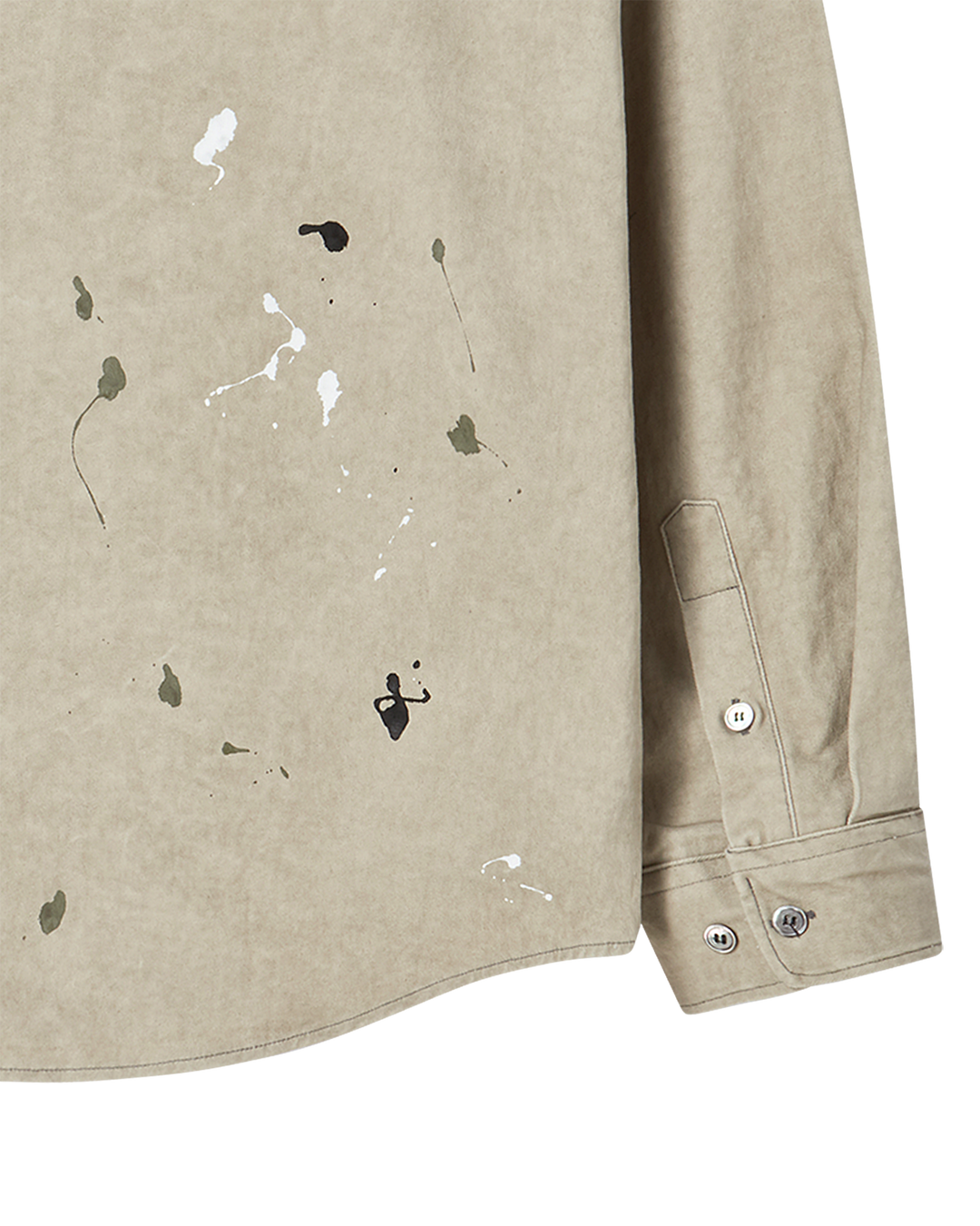 PAINT EFFECT OVERSIZE SHIRT BEIGE