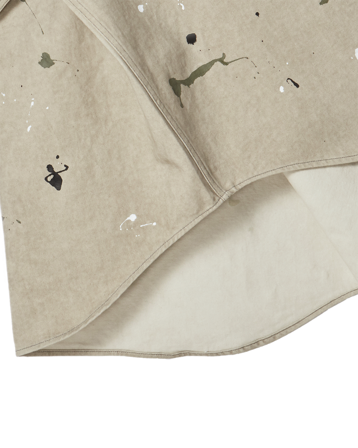 PAINT EFFECT OVERSIZE SHIRT BEIGE
