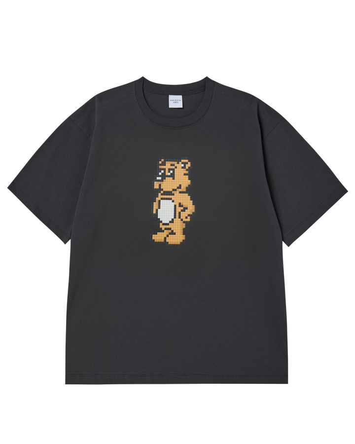 BLOCK AC BEAR SHORT SLEEVE T-SHIRT CHARCOAL