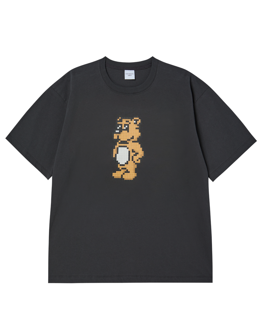 BLOCK AC BEAR SHORT SLEEVE T-SHIRT CHARCOAL