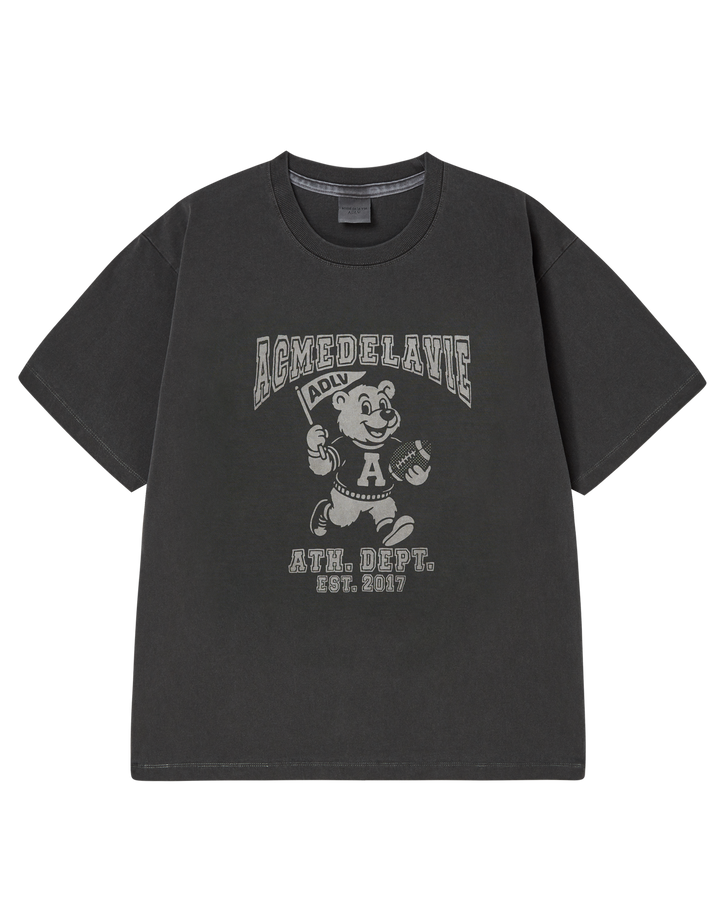 FOOTBALL AC BEAR PIGMENT SHORT SLEEVE T-SHIRT CHARCOAL