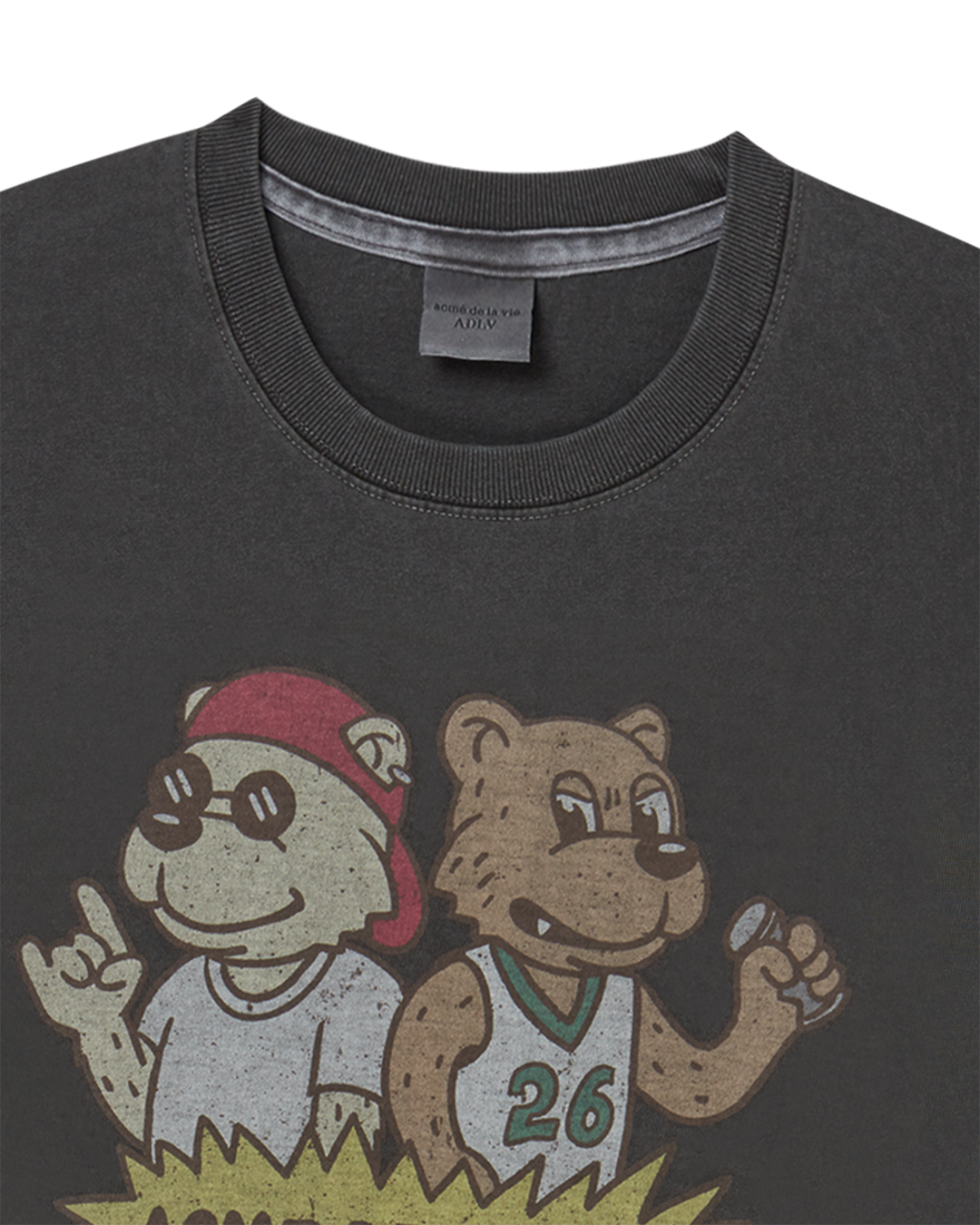 ROCK AND ROLL AC BEAR PIGMENT SHORT SLEEVE T-SHIRT CHARCOAL