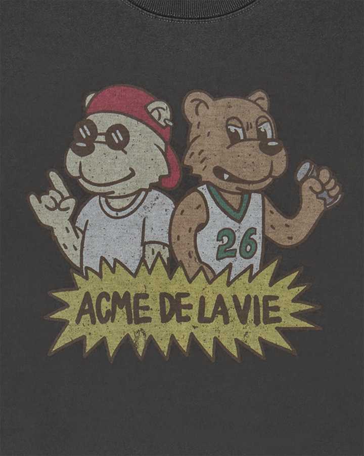 ROCK AND ROLL AC BEAR PIGMENT SHORT SLEEVE T-SHIRT CHARCOAL