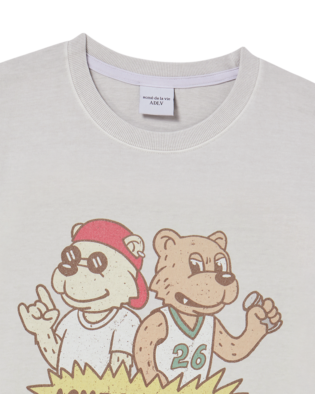 ROCK AND ROLL AC BEAR PIGMENT SHORT SLEEVE T-SHIRT LIGHT GRAY