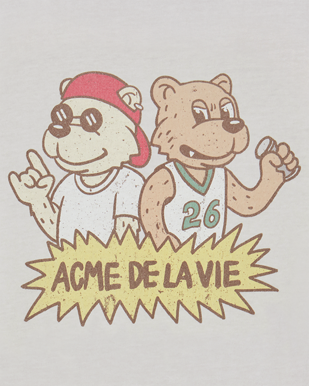 ROCK AND ROLL AC BEAR PIGMENT SHORT SLEEVE T-SHIRT LIGHT GRAY