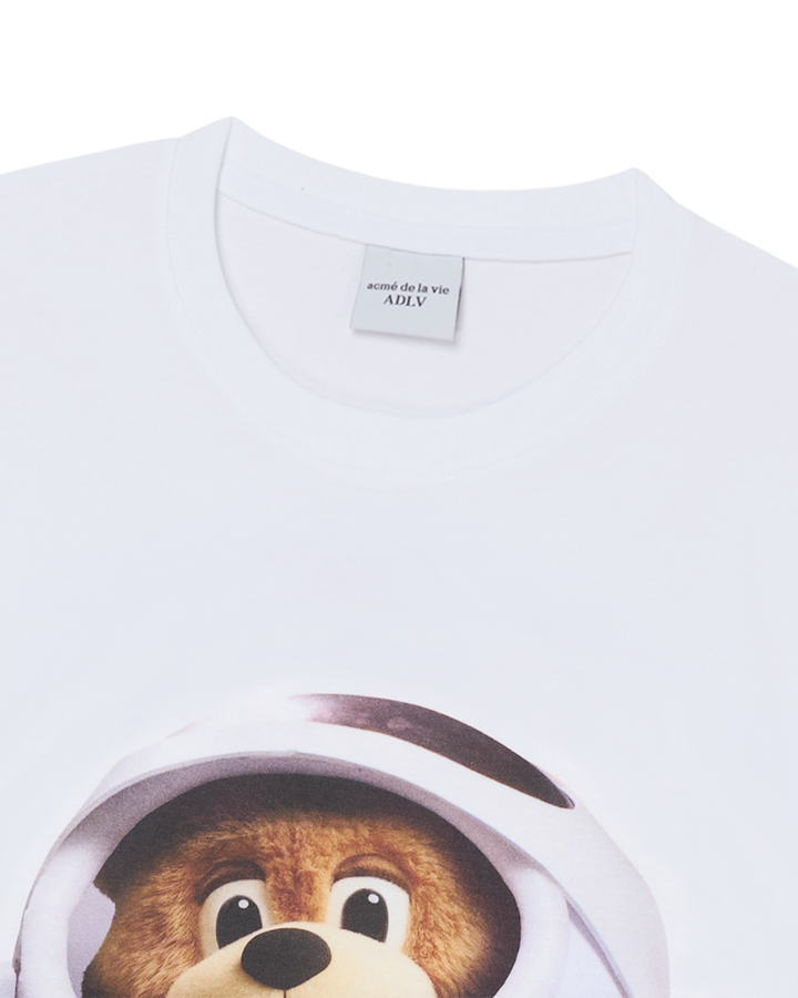 AC BEAR BABY FACE ASTRONAUT SHORT SLEEVE T-SHIRT WHITE