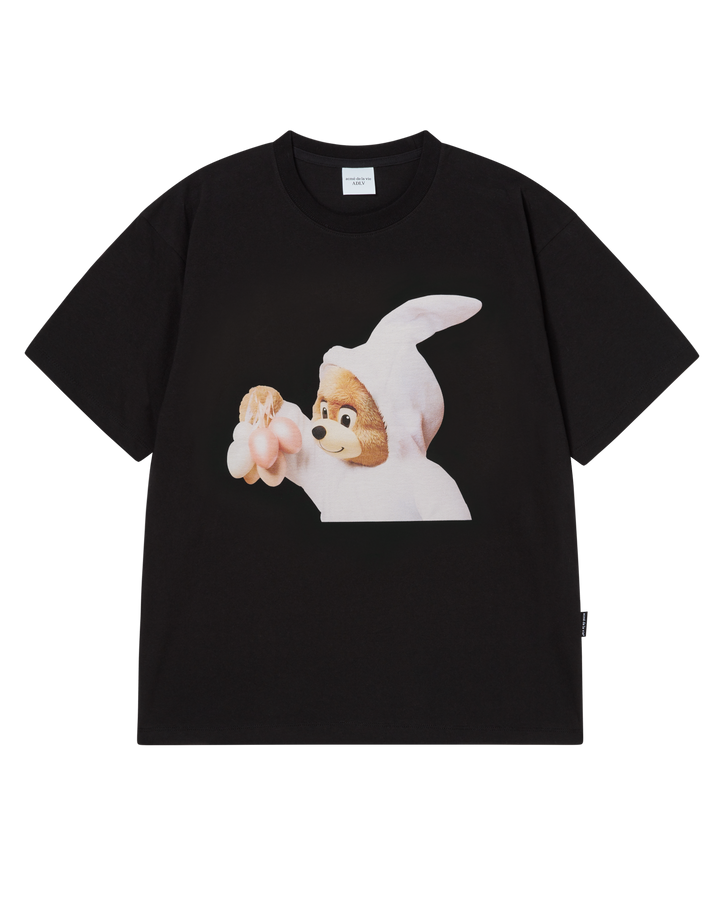 AC BEAR BABY FACE BUNNY SHORT SLEEVE T-SHIRT BLACK